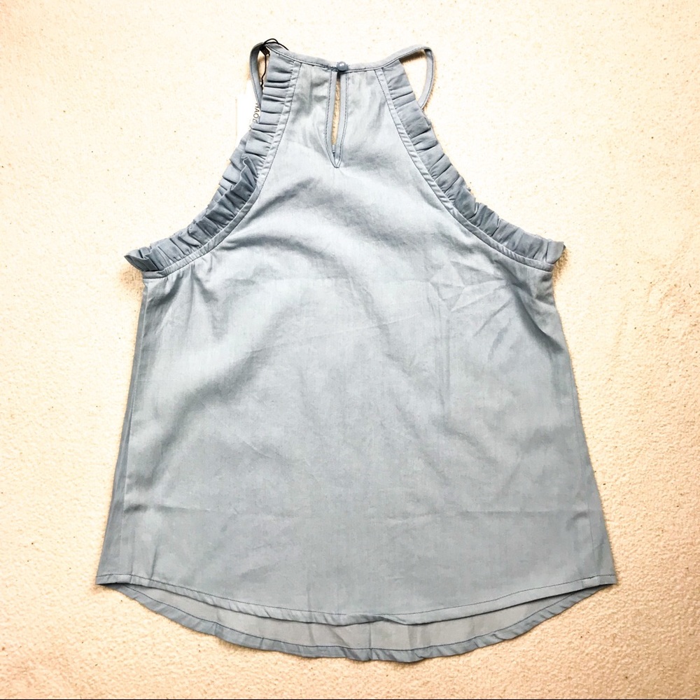 Sleevless Top with Ruffles and Keyhole Back - Picture 4 of 4